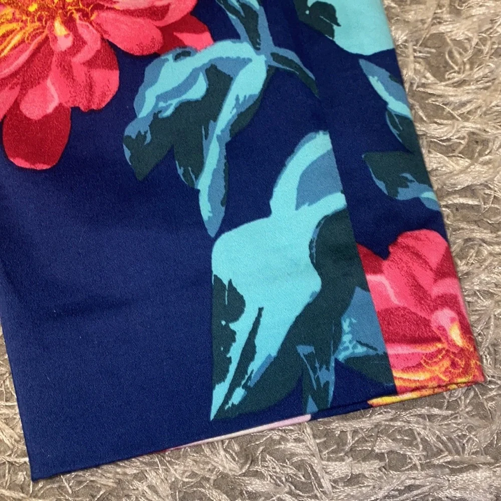 Banana Republic Avery Navy Blue floral work pants